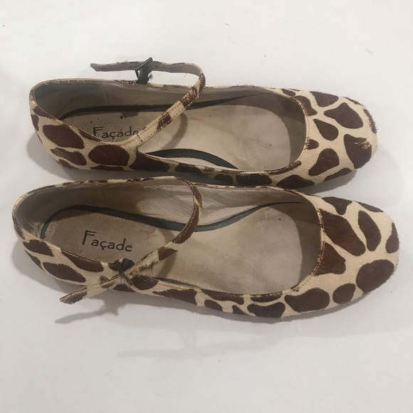 Facade Cow hide natural size 8 M Mary Jane flats - Picture 3 of 8
